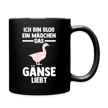 Gans Gänse - Tasse einfarbig - Schwarz - Rechts