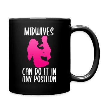Funny midwife - Full Colour Mug - black - Right