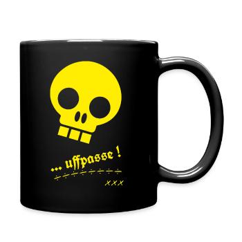 Totenkopf Gelb - Tasse einfarbig - Schwarz - Rechts