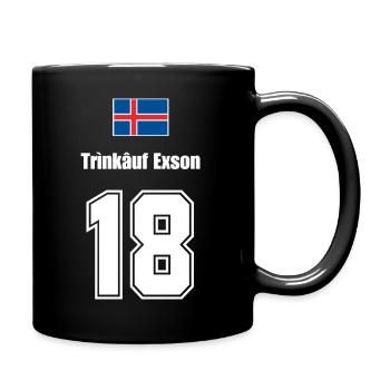 Island Trikot Nr.18 - Tasse einfarbig - Schwarz - Rechts