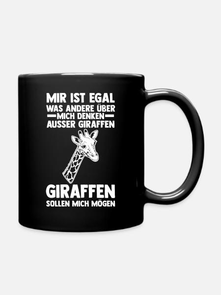 Giraffe Giraffen - Tasse einfarbig - Schwarz