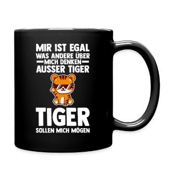 Tiger Motiv - Tasse einfarbig - Schwarz - Rechts