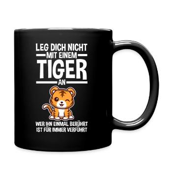 Tiger Motiv - Tasse einfarbig - Schwarz - Rechts