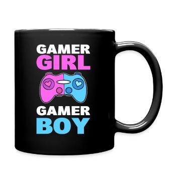 Geschlecht enthüllen Gender Reveal - Tasse einfarbig - Schwarz - Rechts