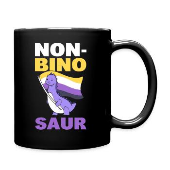 Non-Bino Saur LGBT - Tasse einfarbig - Schwarz - Rechts