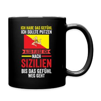 Sizilianer Sizilianisch Sizilien - Tasse einfarbig - Schwarz - Rechts