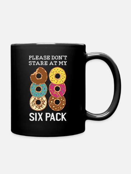 Starr nicht auf mein Six Pack - Tasse einfarbig - Schwarz
