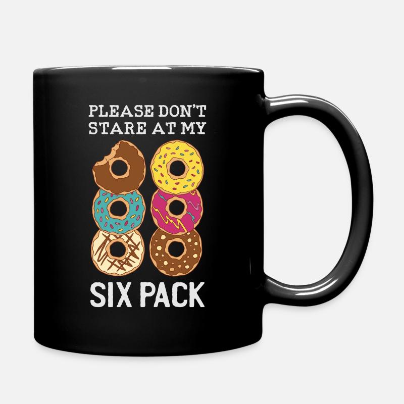Starr nicht auf mein Six Pack - Tasse einfarbig - Schwarz