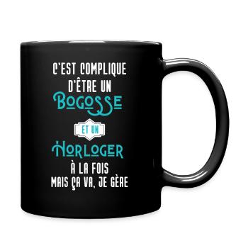 C'est compliqué d'être Bogosse et Horloger - Mug uni - noir - Droite