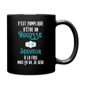 C'est compliqué d'être Bogosse et Serveur - Mug uni - noir - Droite