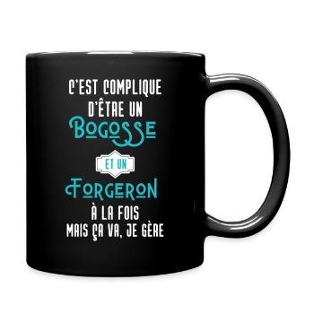 C'est compliqué d'être Bogosse et Forgeron - Mug uni - noir - Droite