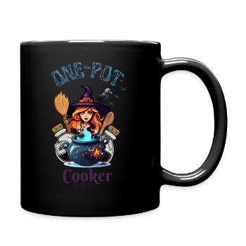 one-pot cooker witch - Tasse einfarbig - Schwarz - Rechts
