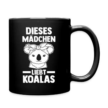 Koalabär Koala - Tasse einfarbig - Schwarz - Rechts