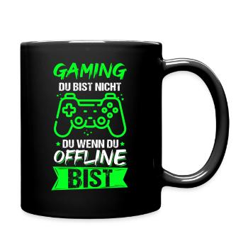 Gaming Online Statt Offline Controller Spieler Gam - Tasse einfarbig - Schwarz - Rechts