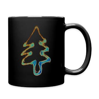 Christmas Tree False Colors - Full Colour Mug - black - Right