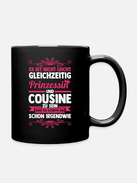 Cousinen Cousine - Tasse einfarbig - Schwarz