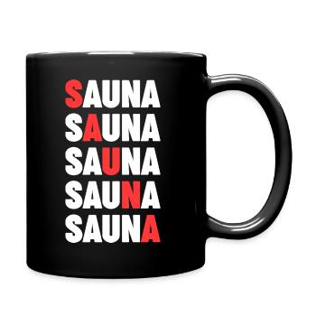 Wellness Saunagänger Saunieren Saunierer Sauna - Tasse einfarbig - Schwarz - Rechts