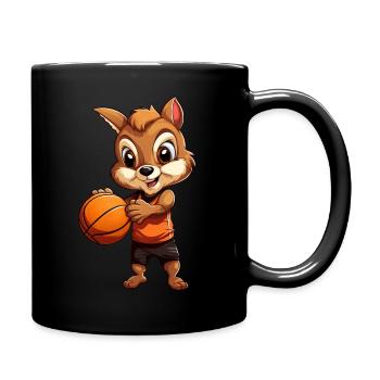 Basketball Squirrel - Full Colour Mug - black - Right