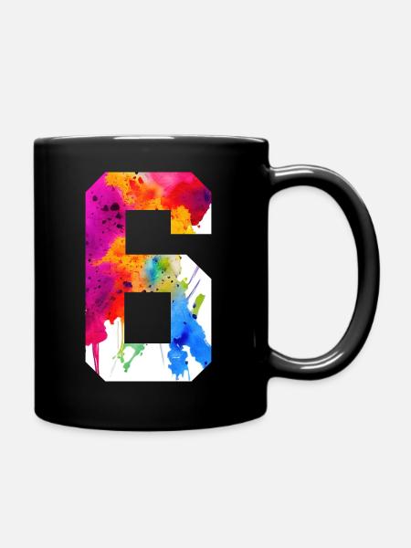 NUMMER 6 JAHRE ALT 6. GEBURTSTAG - Tasse einfarbig - Schwarz