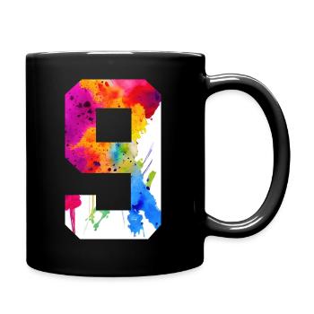 NUMBER 9 YEARS OLD 9TH BIRTHDAY - Full Colour Mug - black - Right