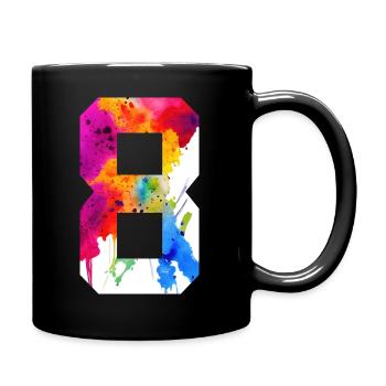 NUMBER 8 YEARS OLD 8TH BIRTHDAY - Full Colour Mug - black - Right