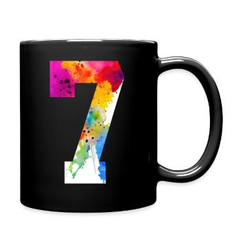 NUMBER 7 YEARS OLD 7TH BIRTHDAY - Full Colour Mug - black - Right