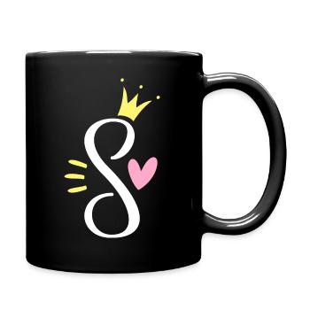 Lettre S Lettre initiale Couronne - Mug uni - noir - Droite
