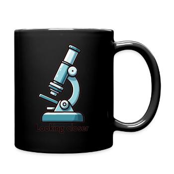 Cartoon Microscope - A Closer Look - Full Colour Mug - black - Right