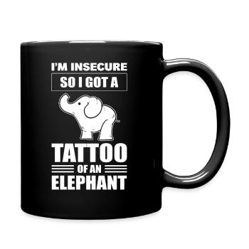 Elefant -Tattoo Wildtierbiologe - Tasse einfarbig - Schwarz - Rechts