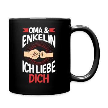 Oma Großmutter und Enkelin - Tasse einfarbig - Schwarz - Rechts