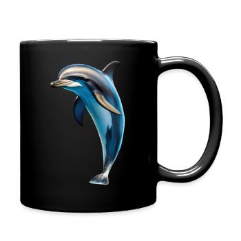 Delphin - Tasse einfarbig - Schwarz - Rechts