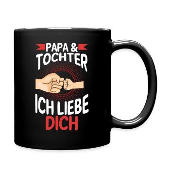 Papa Tochter Vater Familie Geschenk - Tasse einfarbig - Schwarz - Rechts