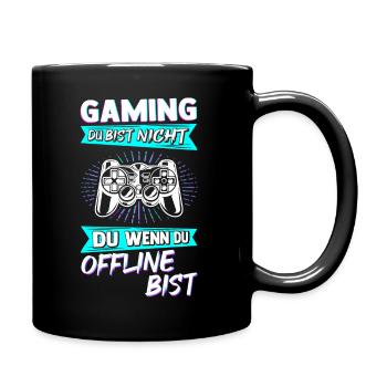 Gaming Online Statt Offline Controller Spieler Gam - Tasse einfarbig - Schwarz - Rechts