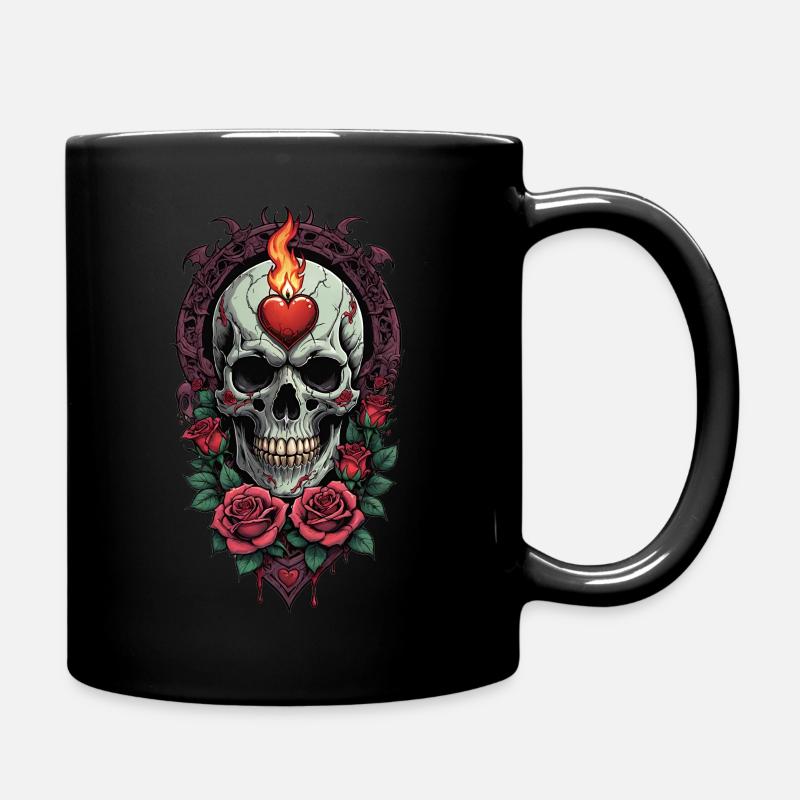 Skull in Love - Tasse einfarbig - Schwarz