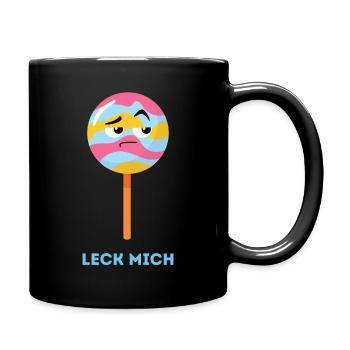 Leck mich - Mürrischer Lolli - Tasse einfarbig - Schwarz - Rechts