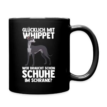 Hund Whippet - Tasse einfarbig - Schwarz - Rechts