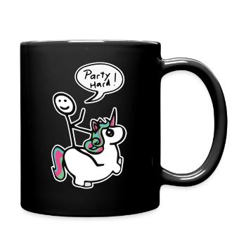 Party Hard Unicorn Rider - Full Colour Mug - black - Right