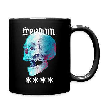 Freiheit - Tasse einfarbig - Schwarz - Rechts