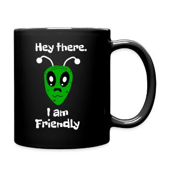 Hey there I'm friendly - Full Colour Mug - black - Right