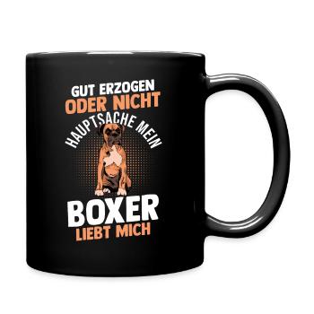 DogGerman Boxer - Full Colour Mug - black - Right
