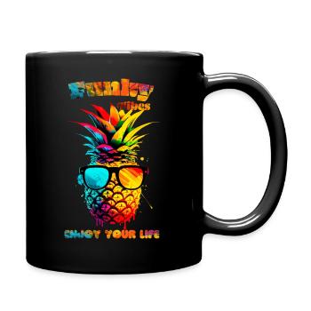 Funky vibes. Enjoy your life. Pineapple - Full Colour Mug - black - Right