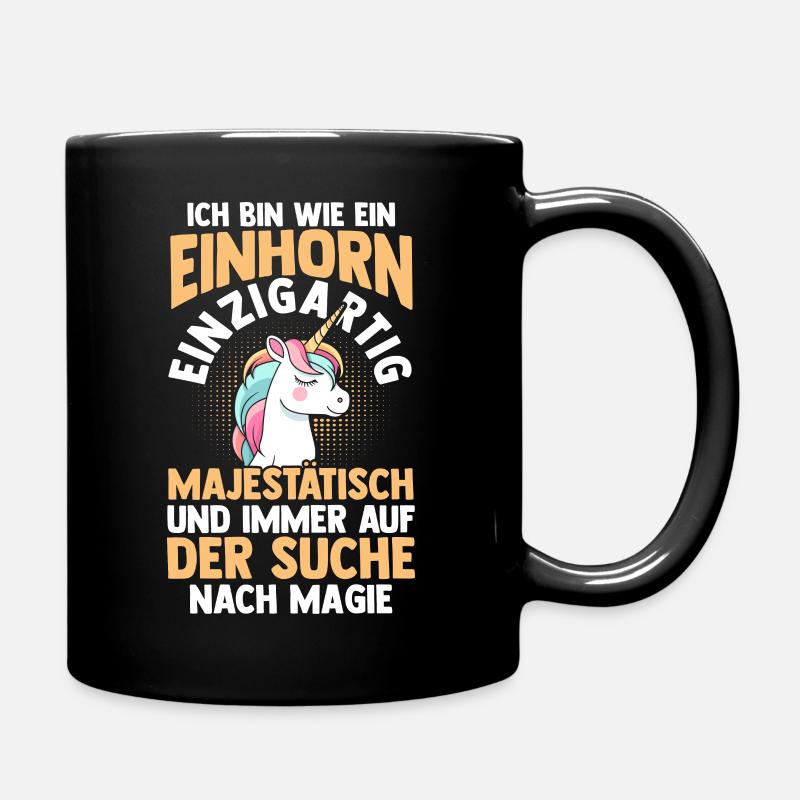 Einhorn - Tasse einfarbig - Schwarz