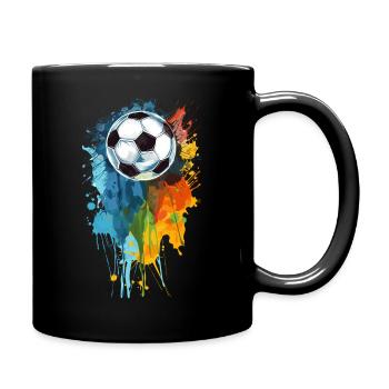 Fußball Fußballspieler Ball - Tasse einfarbig - Schwarz - Rechts