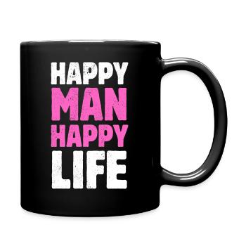 Happy Man Happy Life Husband Happy Life - Full Colour Mug - black - Right