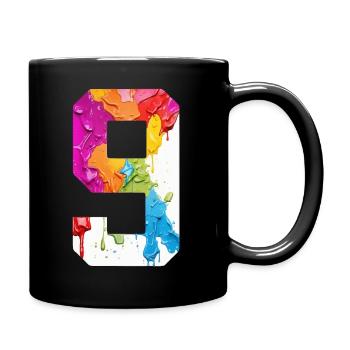NUMÉRO COLORÉ 9 COLORÉ 9E ANNIVERSAIRE - Mug uni - noir - Droite