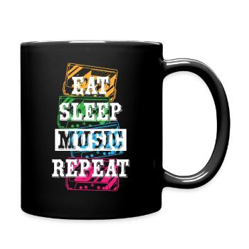 Eat Sleep Music Repeat - Full Colour Mug - black - Right