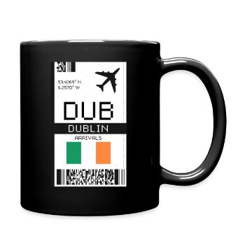 Bordkarte für Dublin, Irland - DUB-Ticket - Tasse einfarbig - Schwarz - Rechts