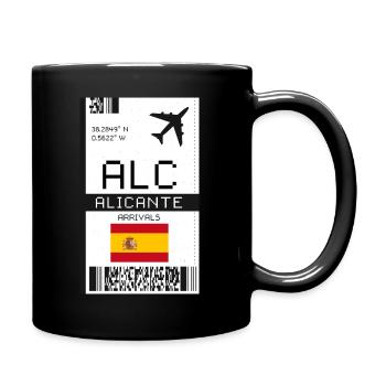 Carte d’embarquement à Alicante, Espagne - Billet ALC - Mug uni - noir - Droite