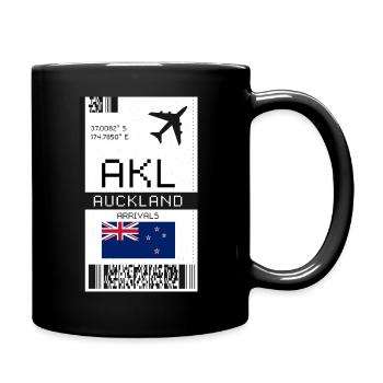 Bordkarte für Auckland, Neuseeland - AKL-Ticket - Tasse einfarbig - Schwarz - Rechts