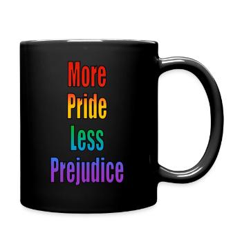 Mehr Stolz Weniger Vorurteile Regenbogen - Tasse einfarbig - Schwarz - Rechts